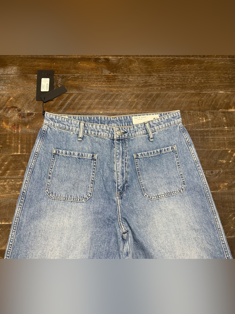 NWT Rag & Bone Marina High Rise Wide Leg Jeans in Liliana Denim Sz 31 Summer Lux - Picture 13 of 15